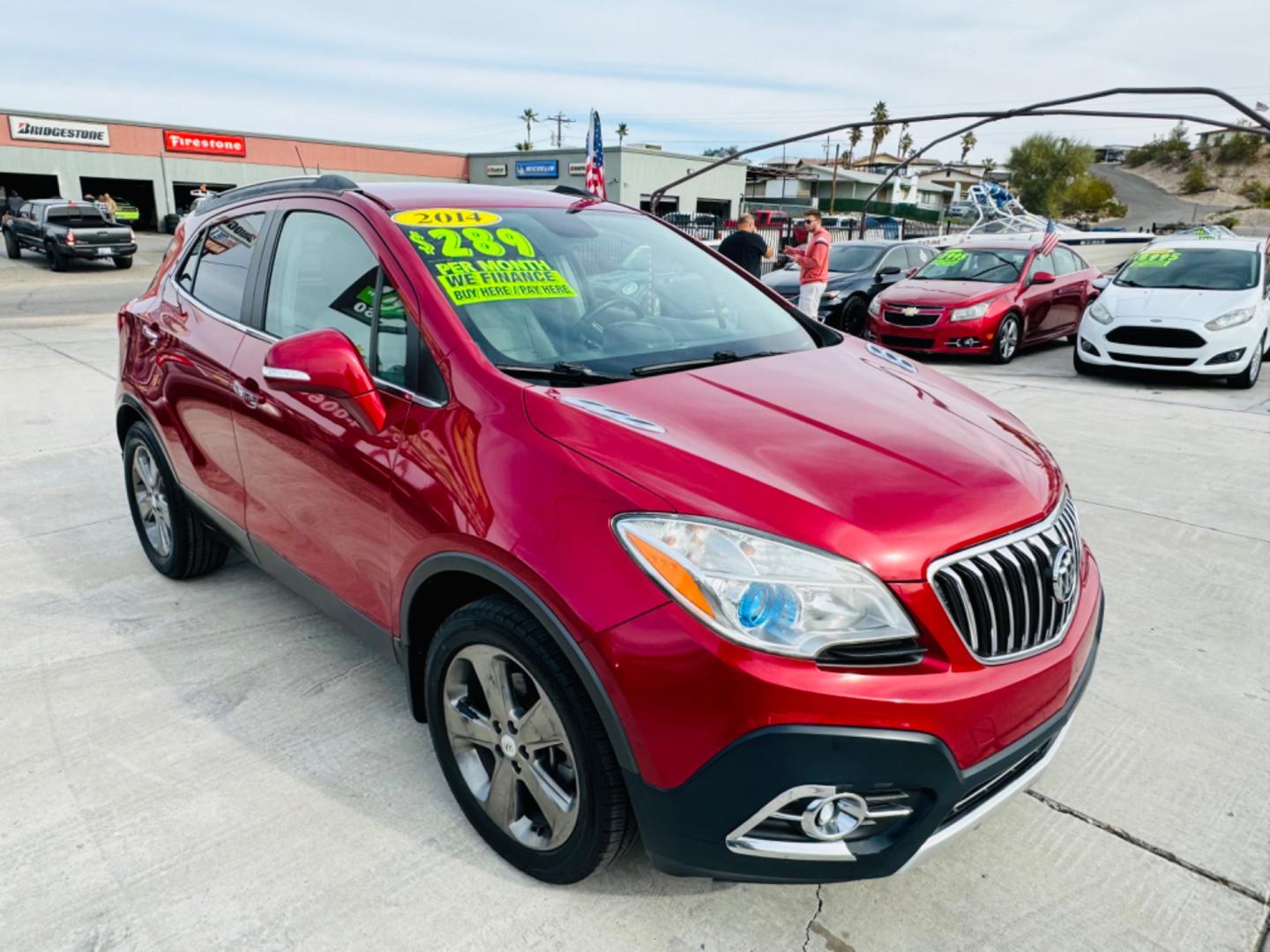 2014 Red Buick Encore (KL4CJCSB2EB) , located at 2190 Hwy 95, Bullhead City, AZ, 86442, (928) 704-0060, 0.000000, 0.000000 - 2014 Buick encore . Leather loaded . Moonroof , Bluetooth . Backup camera . - Photo#2